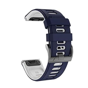 Imagem de GANYUU Pulseira de relógio inteligente para Garmin Fenix 7 7S 7X 6 6S 6X 5X 5 5S 3 3HR 935 945 liberação rápida EasyFit silicone 20 22 26mm pulseira (cor: azul, tamanho: 22mm Fenix 6 6Pro)