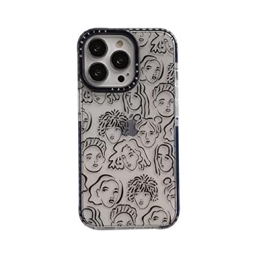 Imagem de Line Art Avatar Corpo Humano Capa de Telefone para iPhone 14 13 12 11 Pro Max X XS XR 7 8 Plus Transparente Anti-queda Capa Traseira à Prova de Choque, Linha Cvatar, Para iPhone 13
