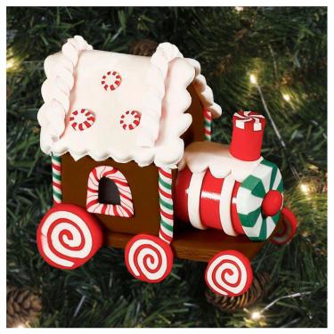 Imagem de Enfeite Pendente Para Árvore De Natal Trem Iluminado 9cm