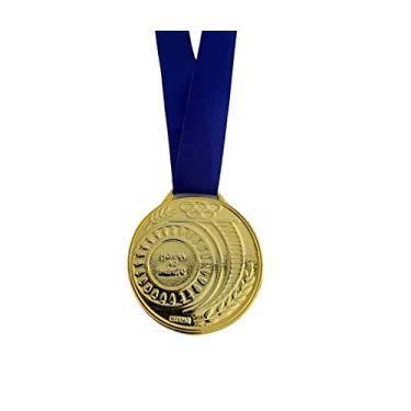 Imagem de Kit 100 Medalhas Honra ao Mérito Ouro Prata Bronze 4,3cm Aço Cor:Ouro