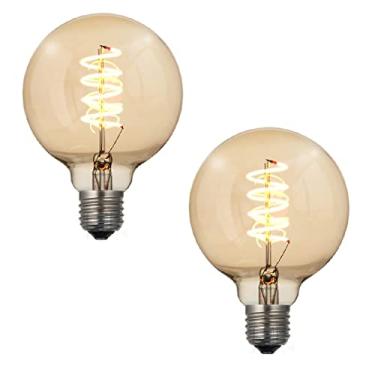 Imagem de 2X Lâmpada De Filamento De Led Poptem Espiral G95 4W 110V Dimerizável Decorativa