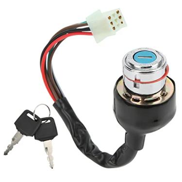 Imagem de Interruptor chave de ignição Bloqueio de partida 9 orifícios 6 fios Interruptor chave de ignição OFF-ON-CLOCK 3 marchas de substituição para Kazuma Falcon ATV