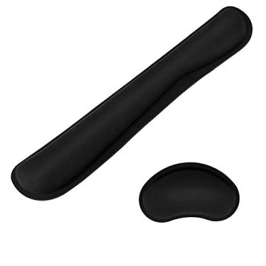 Imagem de Almofada de mouse com descanso de pulso de gel base antiderrapante almofada de descanso de pulso mousepad ergonômico para digitador de jogos de escritório computador portátil, teclado mouse pad