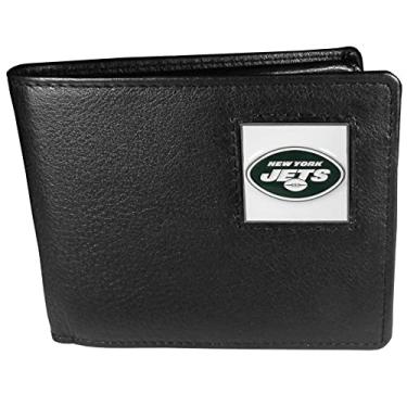 Imagem de Carteira masculina NFL Siskiyou Sports New York Jets de couro dobrável tamanho único preto