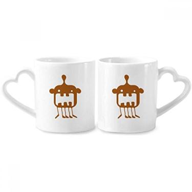 Imagem de Universo Alienígena monstro alienígena conjunto de canecas de porcelana para casal, copo de cerâmica para amantes, alça de
