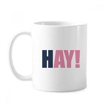 Imagem de HAY Quote Black Encourage Positive Hello Mug Cerâmica Café Porcelana Utensílios de Mesa