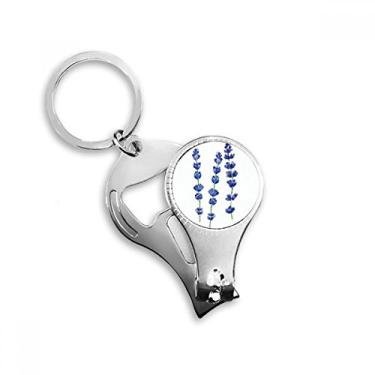 Imagem de Alicate de unha azul lavanda flor planta chaveiro abridor de garrafa cortador