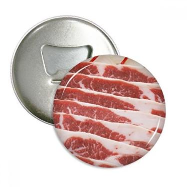 Imagem de Pork Chops Abridor de garrafas com textura de alimentos de carne, emblema multifuncional