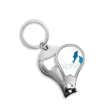 Imagem de Blue Ocean Dócil Dois Golfinhos Cortador de Unhas Abridor Chaveiro Tesoura