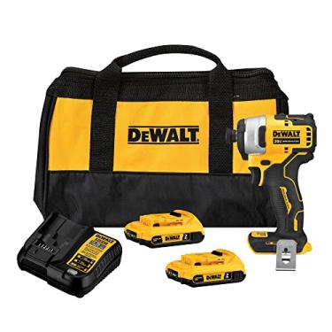 Imagem de Dewalt Parafusadeira de Impacto 6,5mm, Ideal para Fixação de Parafusos em Estruturas Metálicas e Madeira, Ferramenta Com Bolsa, 2 Baterias 2Ah e 1 Carregador Bivolt, Modelo DCF809D2, 20V