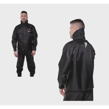 Imagem de Capa Roupa Chuva Vestimenta Vestuário Jaqueta Calça Pioneira Nylon Urban Preta Moto Motoqueiro