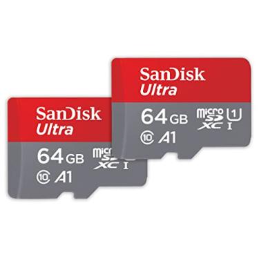 Imagem de SanDisk Cartão de memória Ultra microSDXC UHS-I de 64 GB 2 unidades (2 x 64 GB) com adaptador - SDSQUAB-064G-GN6MT