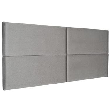 Imagem de Painel Estofado Casal Herval Desmontável, 5 x 60 x 138 cm, Veludo Cinza