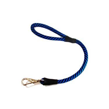 Imagem de Guia Roliça Rajada Azul com Mosquetão Santa Fé Pet 1,6cm x 100cm