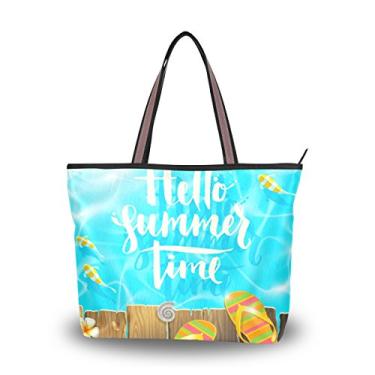 Imagem de ColourLife Bolsa de ombro para piscina de verão com alça superior e bolsa de mão feminina, Colorido., Medium