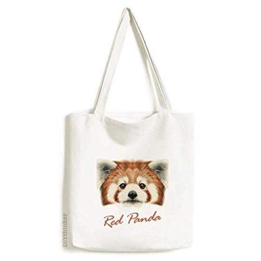 Imagem de Chestnut Wild Red Panda Animal sacola de lona bolsa de compras casual bolsa de compras