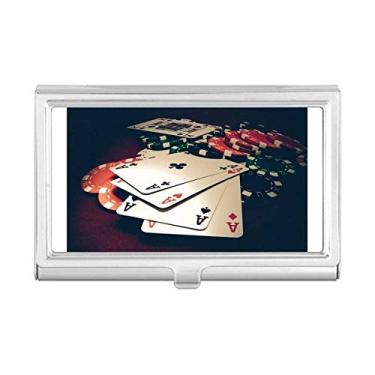 Imagem de Porta-cartões de pôquer fichas para jogar fotos, porta-cartões de visita, porta-cartões e carteira