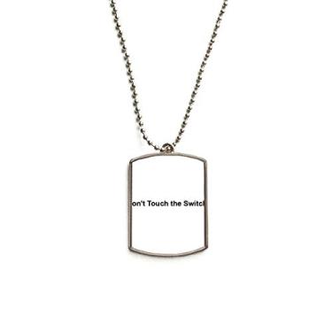 Imagem de DIYthinker Colar com pingente de corrente de aço inoxidável com símbolo preto Don't Touch Switch