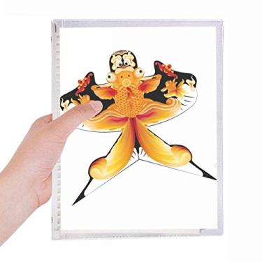 Imagem de Caderno com estampa de pipa de cultura tradicional chinesa com folhas soltas e diário recarregável