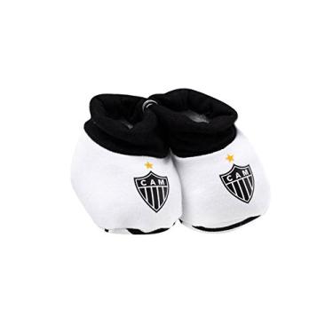 Imagem de Pantufa Atlético Mineiro, Rêve D'or Sport, Bebê Unissex, Branco/Preto, 0-3m