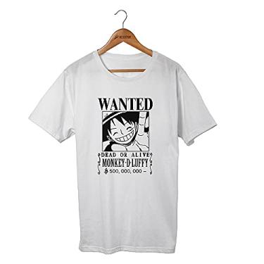 Imagem de Camiseta Unissex Monkey D. Luffy One Piece (P, BRANCO)