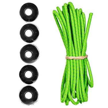 Imagem de Kits de cordas de choque Paracord Planet Ball – 3 m de cabo de choque de 0,5 cm – para acampamento, eventos, tendas, caminhadas, lonas e usos ao ar livre (verde neon reflexivo)
