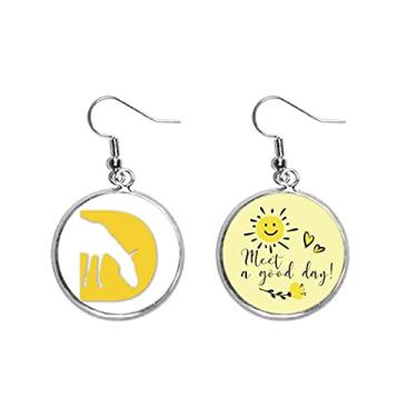 Imagem de Brincos de flor de sol com contornos de burros, gramados e gramados, joia moderna