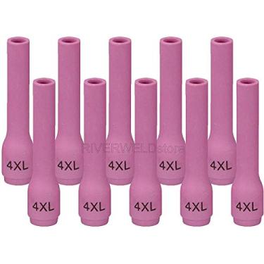 Imagem de RIVERWELD TIG Bicos de Alumina Copos de Cerâmica Longo 796F75 (#4XL 1/4") Orifício Fit DB SR WP 9 20 25 TIG Tocha de Soldagem 10 unidades