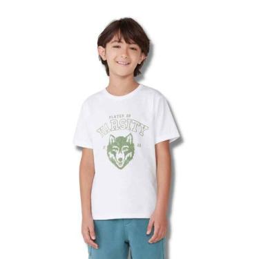 Imagem de Camiseta Menino Manga Curta Hering Kids Com Estampa - Areia