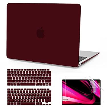Imagem de B BELK Capa compatível com MacBook Air de 13 polegadas 2022 2021 2020 2019 2018 versão A2337 M1 A2179 A1932 com Touch ID, capa rígida de plástico fosco para laptop + capa de teclado