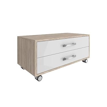 Imagem de Gaveteiro Com Rodinhas 60cm 2 Gavetas Para Banheiro Quarto Balcão com Rodízios