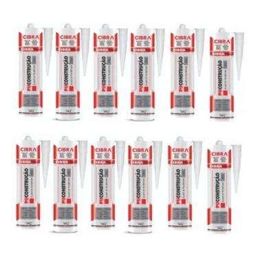 Imagem de 12 Cola Selante Poliuretano Cibra Pu Construção 400g Cinza