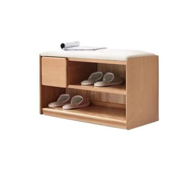 Imagem de Prateleira de sapatos armários de sapatos banco de armazenamento de sapatos, banco de sapatos de entrada com gavetas e estofados, banco de madeira para entrada, organizador de sapateira para