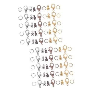 Imagem de NUOBESTY 2 Conjuntos acessórios de bricolage jóias de mão kit pulseira de miçangas joias conjunto de pulseira anéis de jóias DIY fechos de lagosta frisado Conector joalheria Material suíte