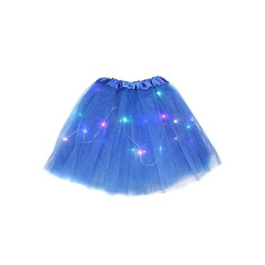 Imagem de Saia tutu com luzes LED azuis de 30 cm de altura com baterias