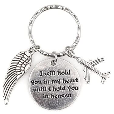 Imagem de I Will Hold You in My Heart till I Hold You in Heaven Angel Wing Airplane Keychain 115J
