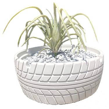 Imagem de Molde de silicone para vaso de flores com padrão de pneu e molde de silicone para suculentas vaso de cacto molde para caneta de concreto molde de resina epóxi gesso cimento argila