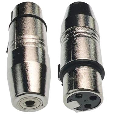 Imagem de CESS Adaptador XLR fêmea para TRS fêmea balanceado de 3,5 mm - Pacote com 2