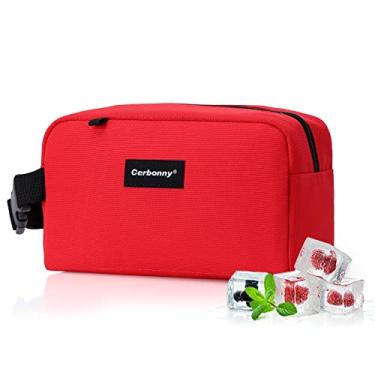 Imagem de Bolsa térmica pequena lancheira congelável para trabalho, escola, viagem, lancheira pequena à prova de vazamento, pequena bolsa isolada para crianças/adultos, lancheiras congeláveis, mini lancheira adequada para iogurte