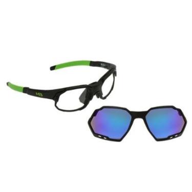 Imagem de Armação Óculos de Grau HB Rush Matte Black D. Green Espelhado-Masculino