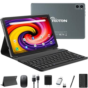 Imagem de Tablet Android 2024 de 10,1 polegadas 2 em 1 com teclado Octa-Core 8 (4 + 4 virtuais) + armazenamento de 128 GB expansível de 1 TB, câmera de 13 + 8 MP, tablets mais recentes com capa e mouse Stylus