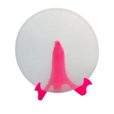 Imagem de TANISA Conjunto de bandeja de papel de arroz para rolo primavera (10 placas redondas de malha de plástico + 1 suporte dobrável)