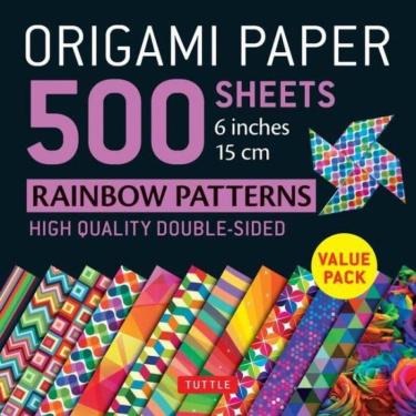 Imagem de Origami Paper 500 Sheets Rainbow Patterns 6 Inches 15 Cm