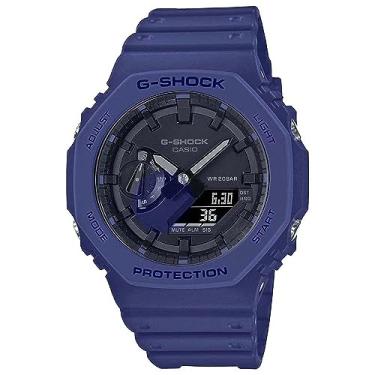Imagem de Casio Relógio masculino G-Shock GA-2100-2ADR de quartzo, Azul/preto, 48.5×45.4×11.8mm, alça