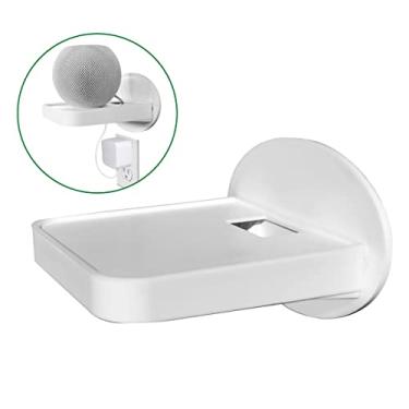 Imagem de BELIEFLUO Suporte de prateleira de tomada, decoração de banheiro com gerenciamento de cabos integrado, uma solução de economia de espaço para Homepod Mini, Google Home/Echo/Smart Speakers/Escova de