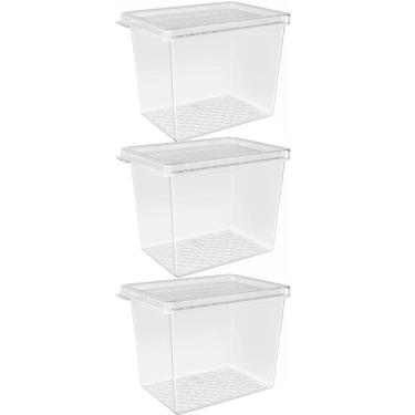 Imagem de Kit 3 Organizadores de Geladeira Multiuso Cozinha 1,3L com T