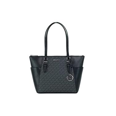 Imagem de Bolsa Michael Kors Charlotte grande com zíper na parte superior, Black Sig