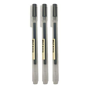 Imagem de Muji Caneta esferogr fica de tinta gel, preta, 0,5 mm, pacote com 3 (importa o do Jap o)