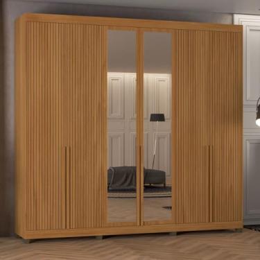 Imagem de Roupeiro Newton 6 Portas de Giro Puxador 100% Mdf Nature