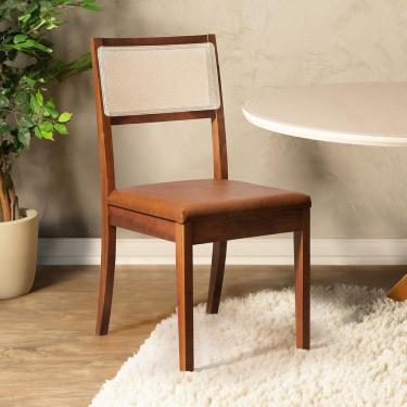Imagem de Cadeira Madeira Maciça Tiê Cabecasa Madeiramadeira Amêndoa/Caramelo
